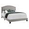 Homeroots 51.5 in. Solid WoodLinenMDF & Foam Queen Size Bed with a Chrome Trim 333300 - alternate 1